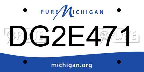 DG2E471 Michigan License Plate