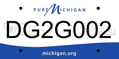 DG2G002 Michigan License Plate