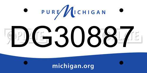 DG30887 Michigan License Plate