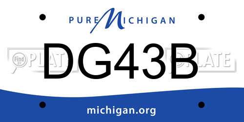 DG43B Michigan License Plate
