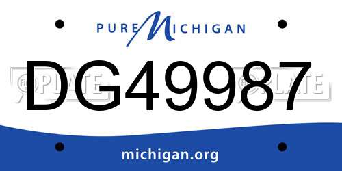 DG49987 Michigan License Plate
