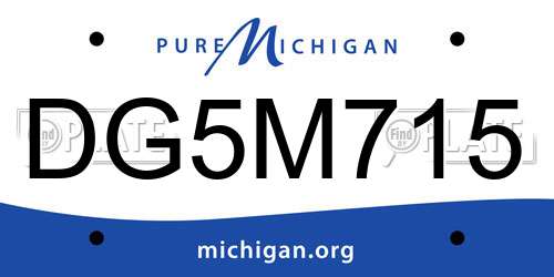 DG5M715 Michigan License Plate