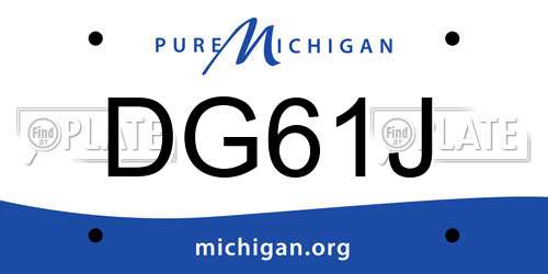 DG61J Michigan License Plate