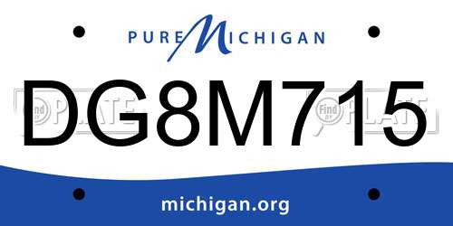 DG8M715 Michigan License Plate