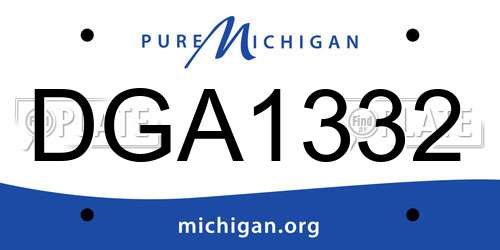 DGA1332 Michigan License Plate