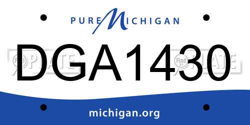 DGA1430 Michigan License Plate
