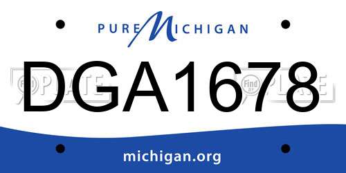 DGA1678 Michigan License Plate