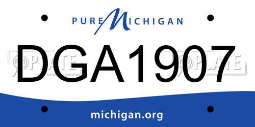DGA1907 Michigan License Plate