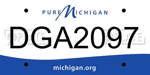 DGA2097 Michigan License Plate