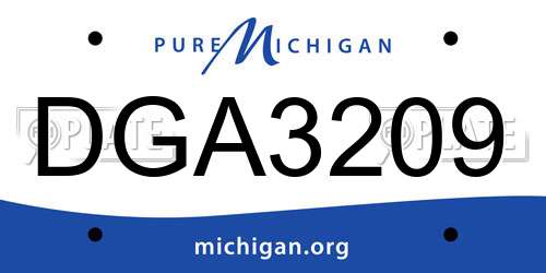 DGA3209 Michigan License Plate