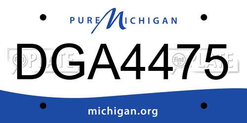 DGA4475 Michigan License Plate