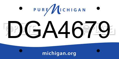 DGA4679 Michigan License Plate