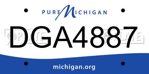 DGA4887 Michigan License Plate