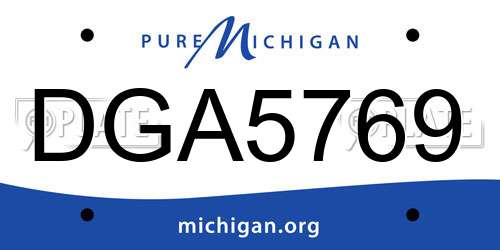 DGA5769 Michigan License Plate