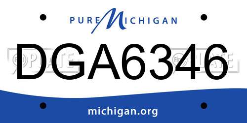 DGA6346 Michigan License Plate
