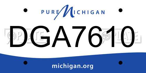 DGA7610 Michigan License Plate