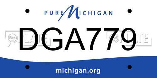 DGA779 Michigan License Plate
