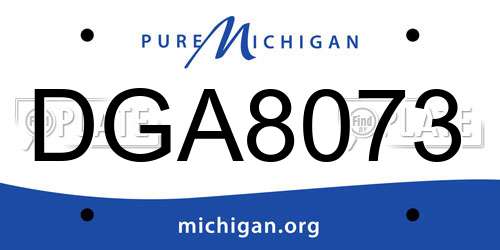 DGA8073 Michigan License Plate