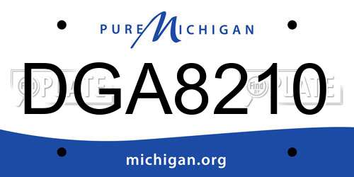 DGA8210 Michigan License Plate