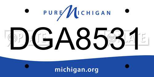 DGA8531 Michigan License Plate