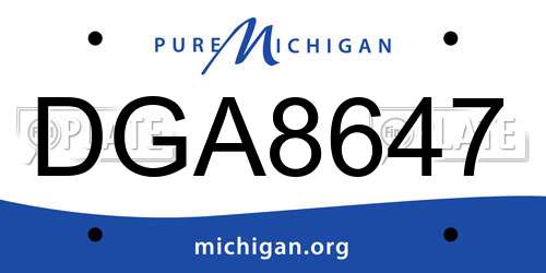 DGA8647 Michigan License Plate