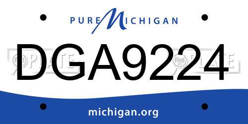 DGA9224 Michigan License Plate