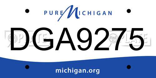DGA9275 Michigan License Plate