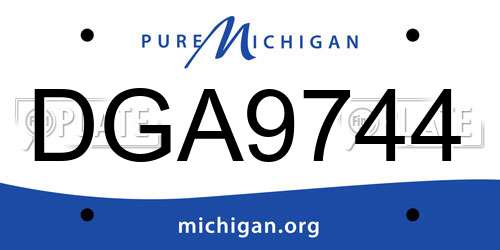 DGA9744 Michigan License Plate