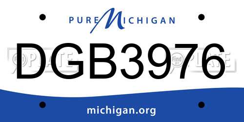 DGB3976 Michigan License Plate