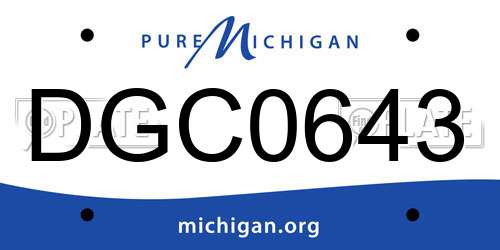 DGC0643 Michigan License Plate