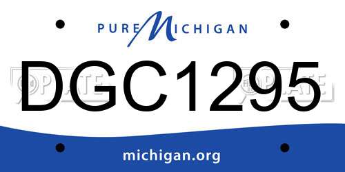 DGC1295 Michigan License Plate