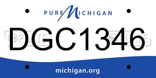 DGC1346 Michigan License Plate