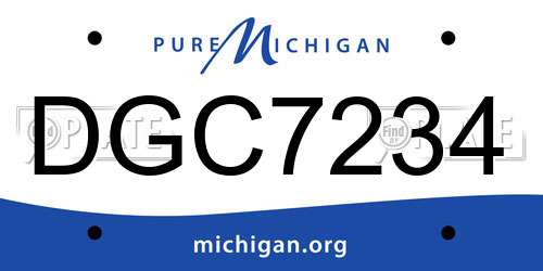 DGC7234 Michigan License Plate