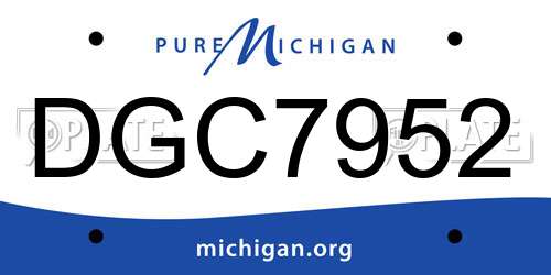 DGC7952 Michigan License Plate