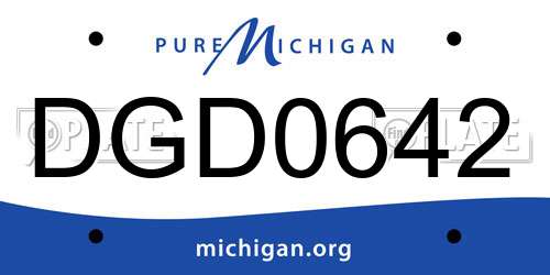 DGD0642 Michigan License Plate