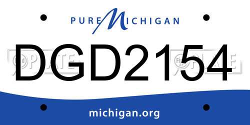 DGD2154 Michigan License Plate