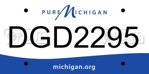 DGD2295 Michigan License Plate