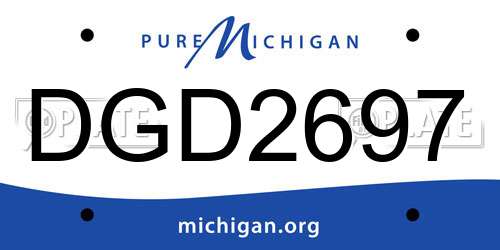 DGD2697 Michigan License Plate