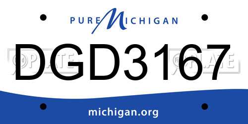 DGD3167 Michigan License Plate