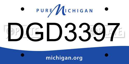 DGD3397 Michigan License Plate