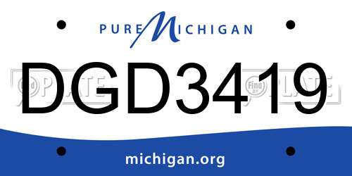 DGD3419 Michigan License Plate
