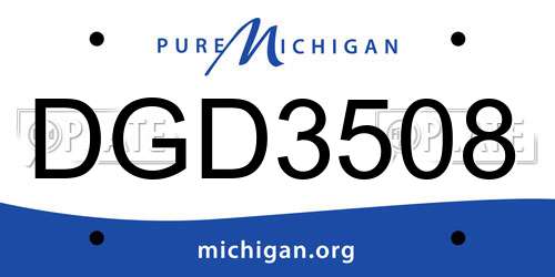 DGD3508 Michigan License Plate