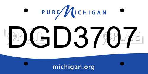 DGD3707 Michigan License Plate