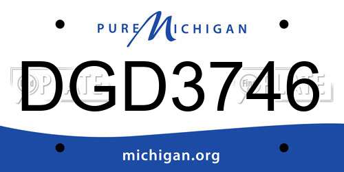DGD3746 Michigan License Plate