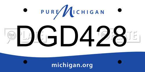 DGD428 Michigan License Plate