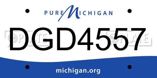 DGD4557 Michigan License Plate