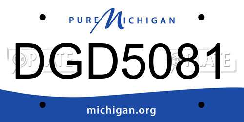 DGD5081 Michigan License Plate