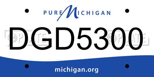 DGD5300 Michigan License Plate