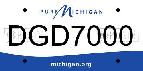 DGD7000 Michigan License Plate