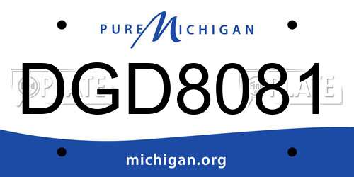 DGD8081 Michigan License Plate